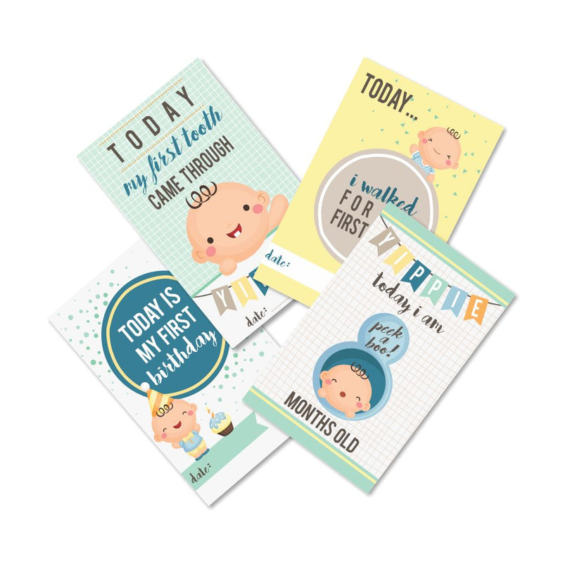 Baby boy milestone cards