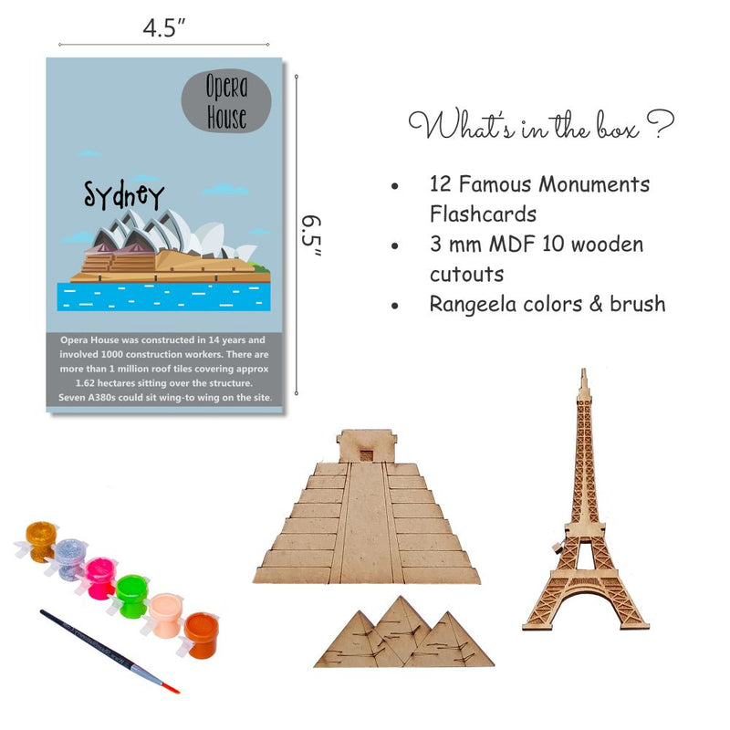 World Monuments flashcards with Activity with Wooden Monuments.