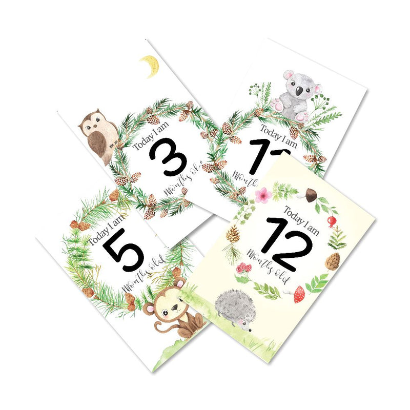 Jungle Safari theme Baby milestone cards