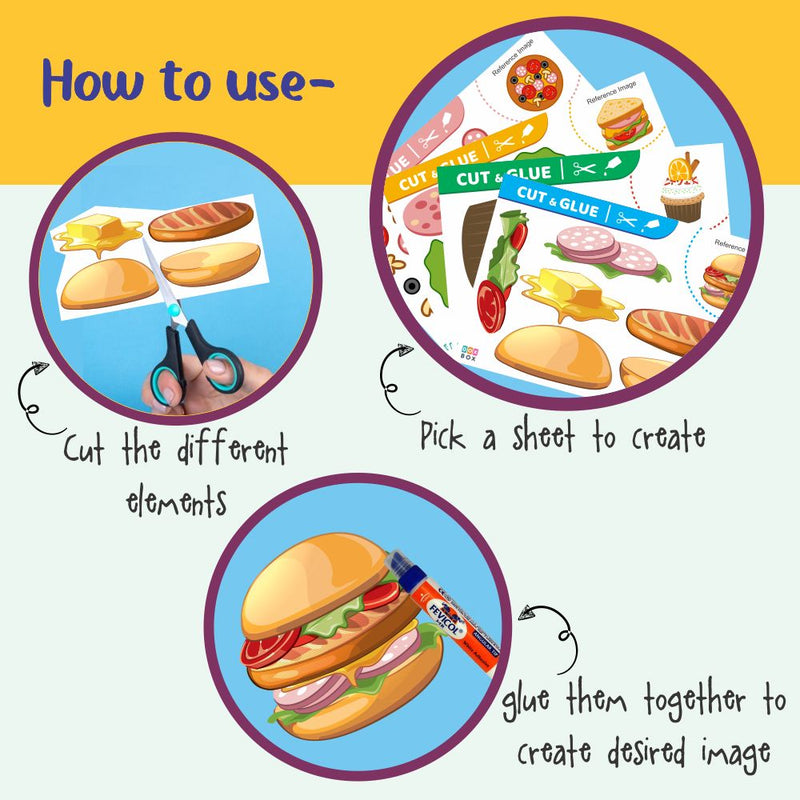 Cut & Glue Activity - Food