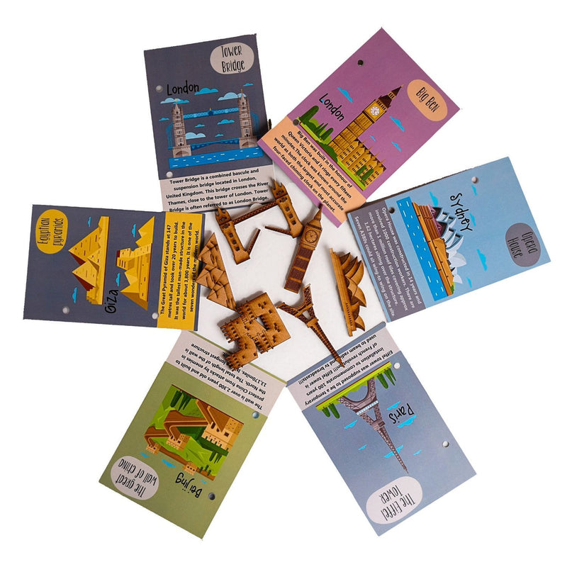 World Monuments flashcards with Activity with Wooden Monuments.