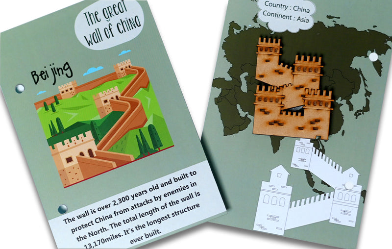 World Monuments flashcards with Activity with Wooden Monuments.