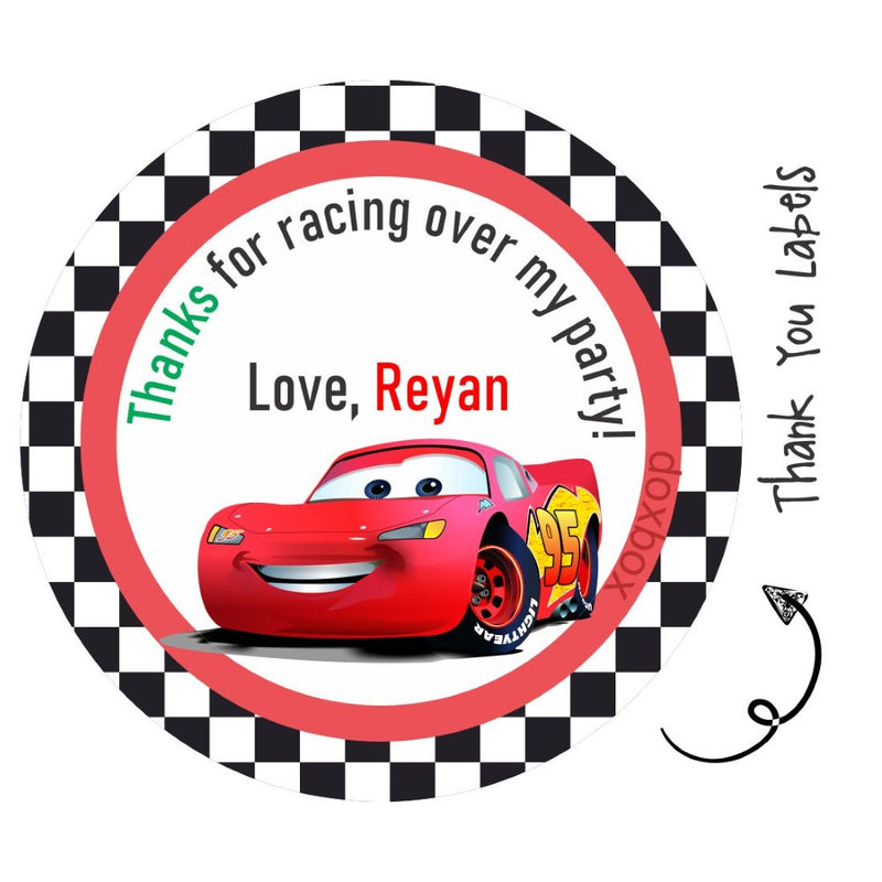 Round thank you label - 95 Car