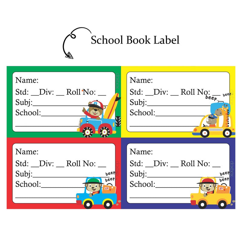 NP SCHOOL BOOK LABEL -Animal Drive