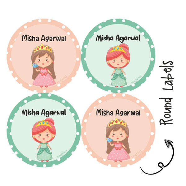 Round Waterproof Labels - Baby Princess