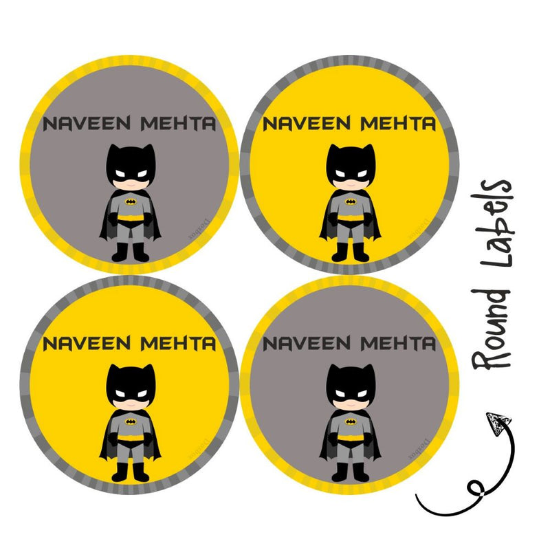 Round Waterproof Labels -Batman