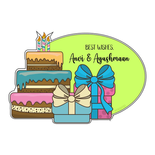 Gift Shape Sticker - Cake & Gifts