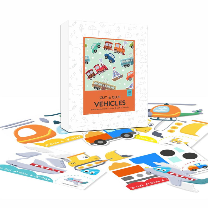 Cut & Glue activity - Vehicles