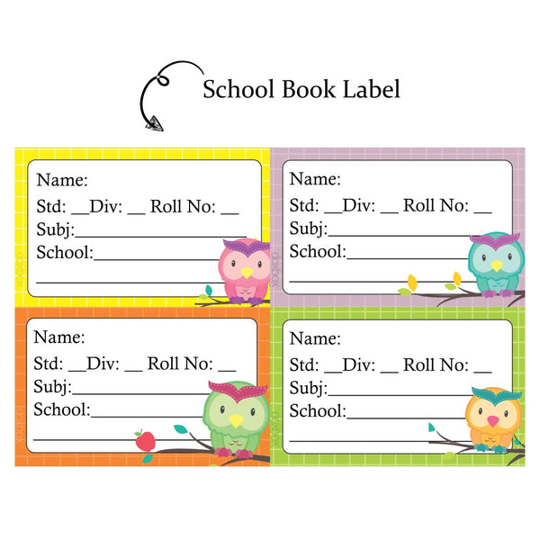 NP SCHOOL BOOK LABEL - Cute Owl