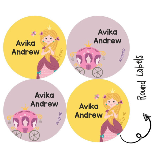 Round water proof label - Cute Princess