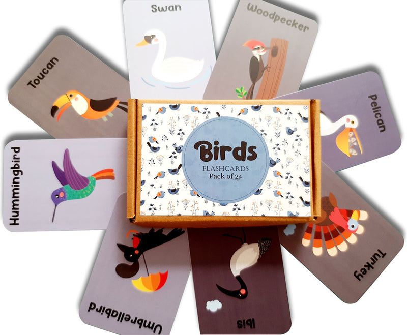 Birds Flash Cards for Kids- Pack of 24