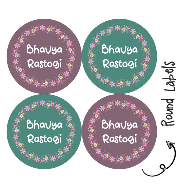 Round Waterproof Labels - Floral