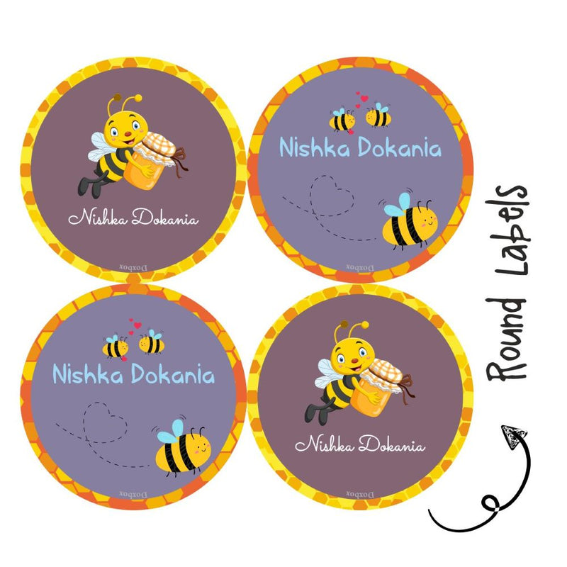 Round Waterproof Labels -Honey Bee