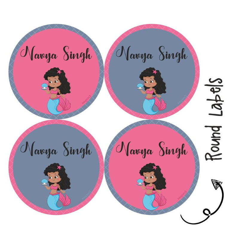 Round Waterproof Labels -Little Mermaid