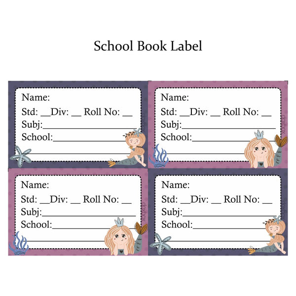 NP SCHOOL BOOK LABEL - Mermaid Queen