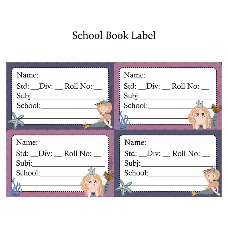 NP SCHOOL BOOK LABEL - Mermaid Queen