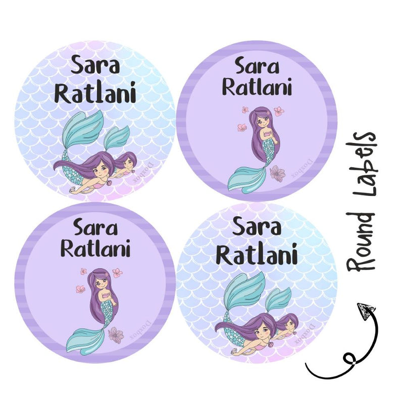 Round Waterproof Labels - Mermaid