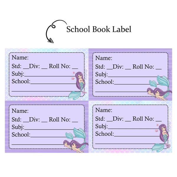 NP SCHOOL BOOK LABEL - Mermaid