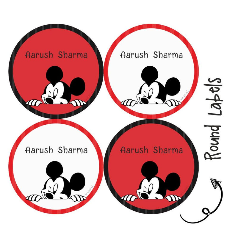 Round Waterproof Labels -Micky Mouse