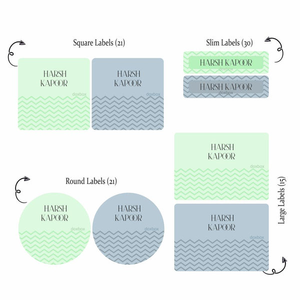 Mixed Labels - Zig Zag