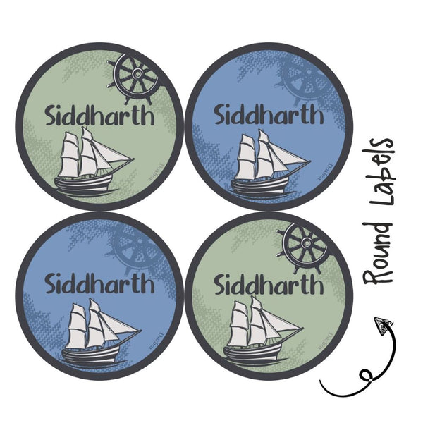 Round Waterproof Labels -Nautical