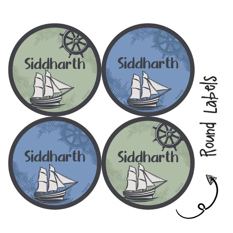 Round Waterproof Labels -Nautical