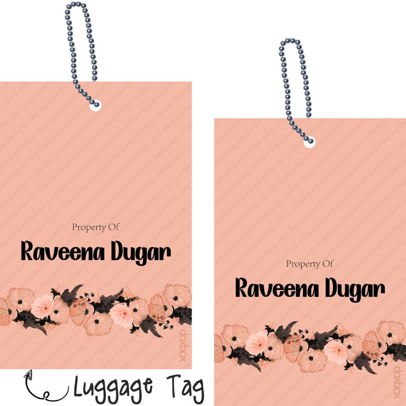 Luggage Tag - Peach Stripe