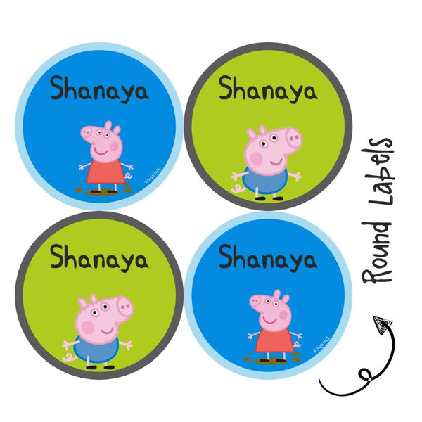 Round Waterproof Labels -Peppa Pig