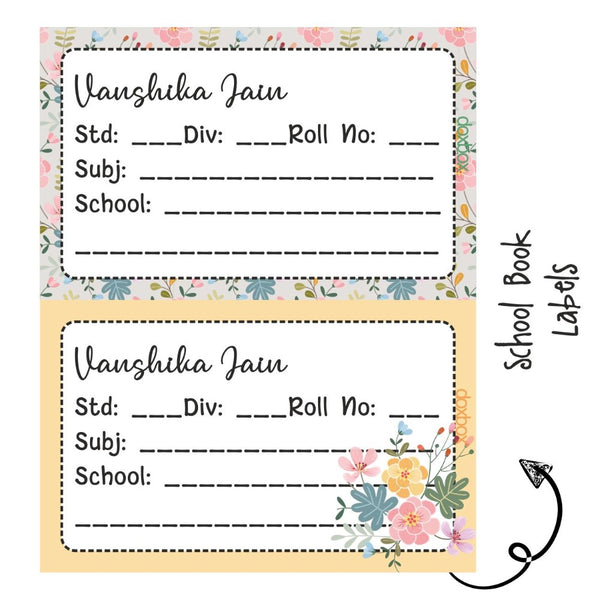 School Book Labels-Bouquet