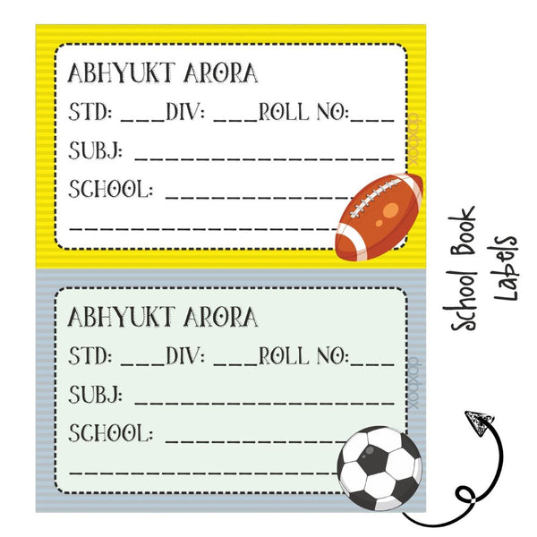 School Book Labels-Sport Fun