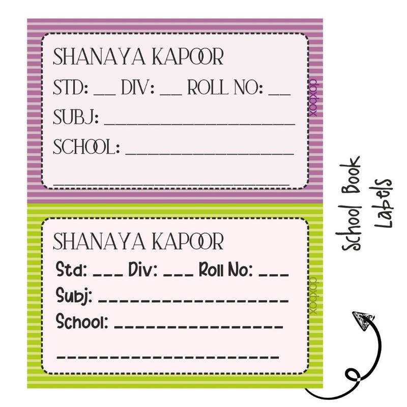 School Book Labels-Stripes