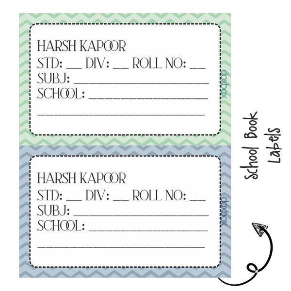 School Book Labels-Zig Zac