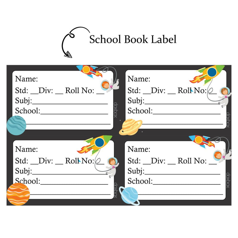 NP SCHOOL BOOK LABEL -Space