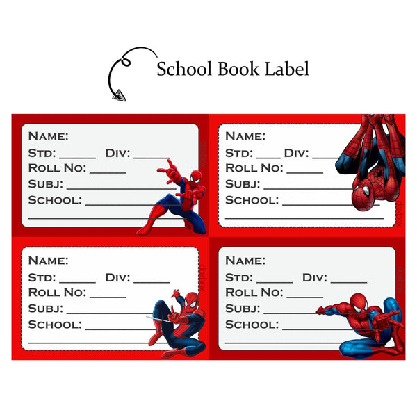 NP SCHOOL BOOK LABEL Spiderman