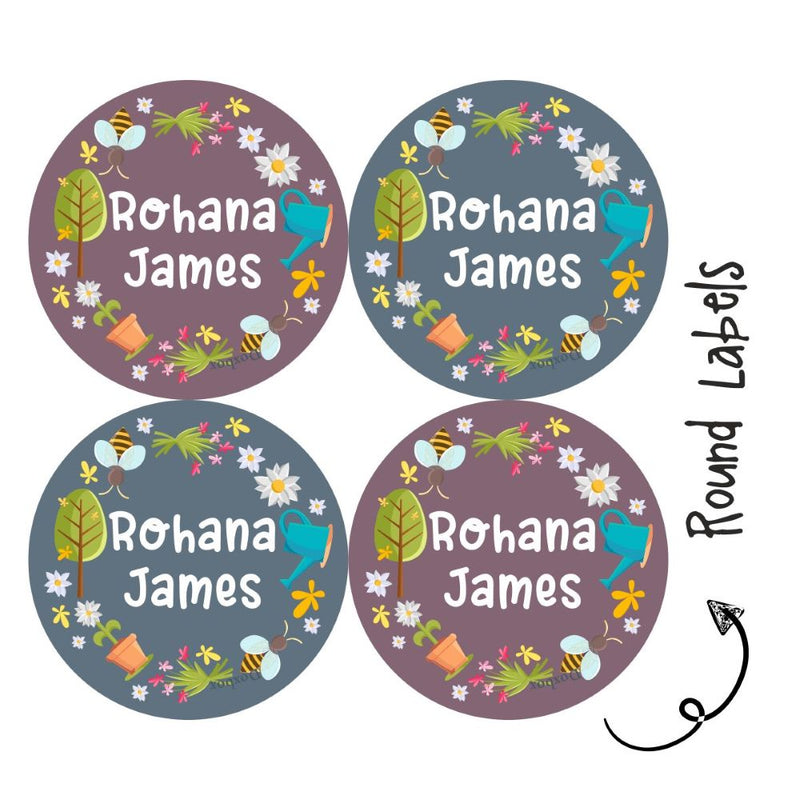 Round Waterproof Labels - Spring Garden