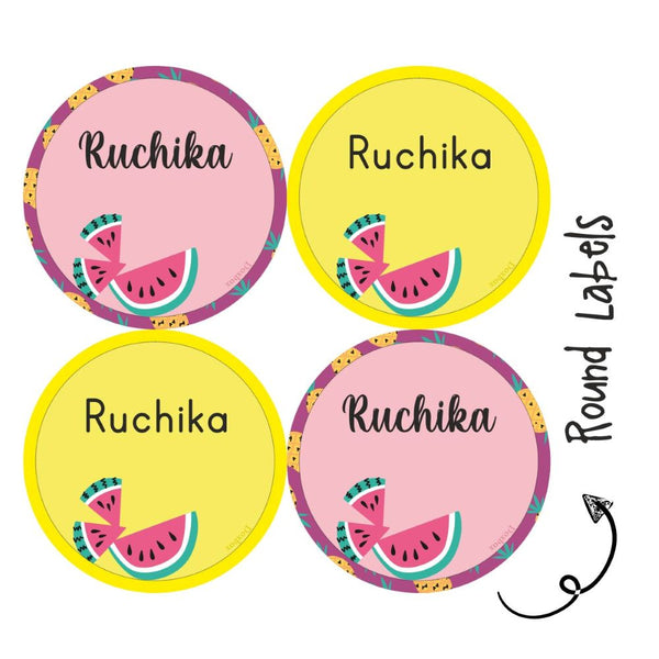 Round Waterproof Labels -Summer Fruits