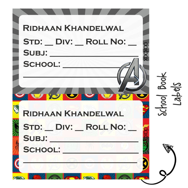 School Book Labels - Superhero