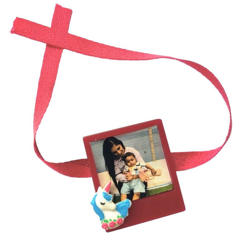 PhotoFrame Fridge Magnet Rakhi - Unicorn