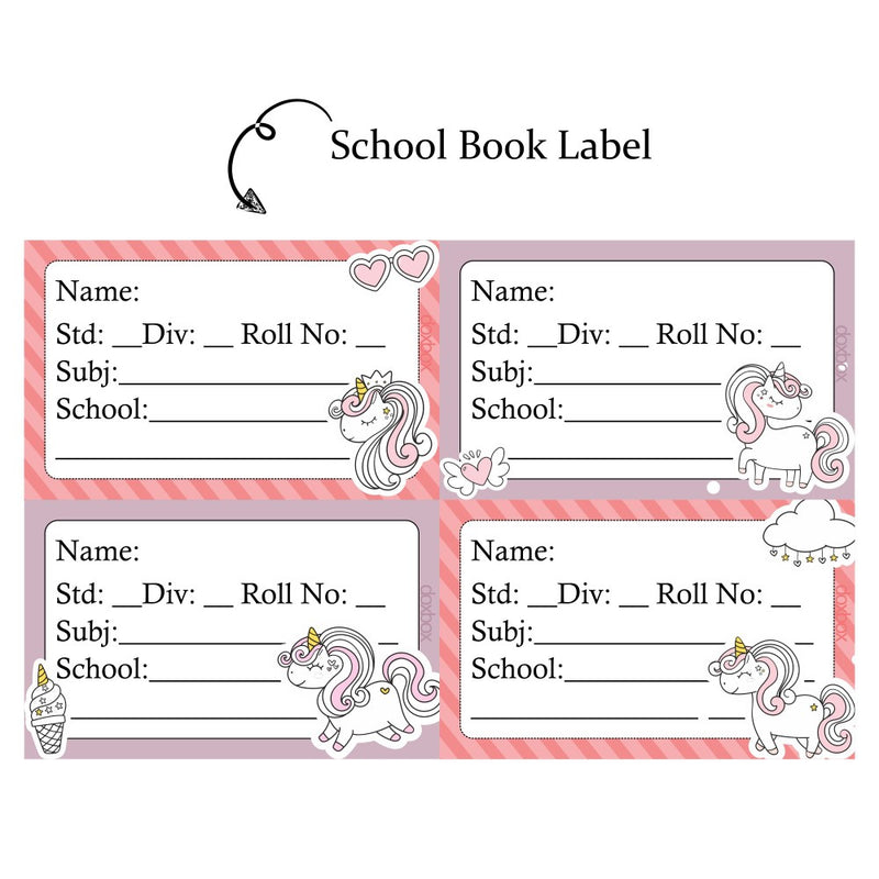 NP SCHOOL BOOK LABEL Unicorn