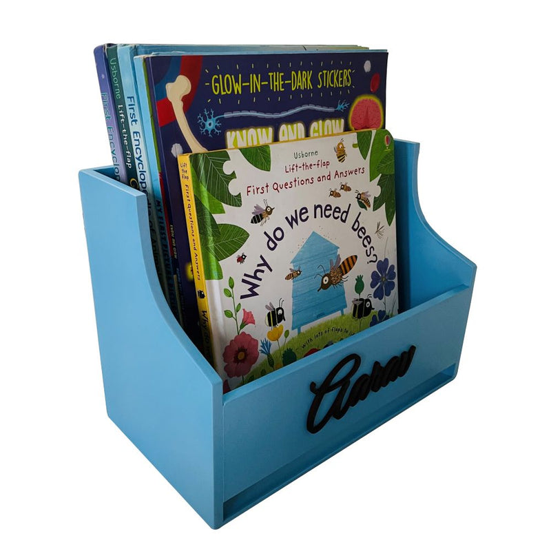 Wooden book holder - Blue