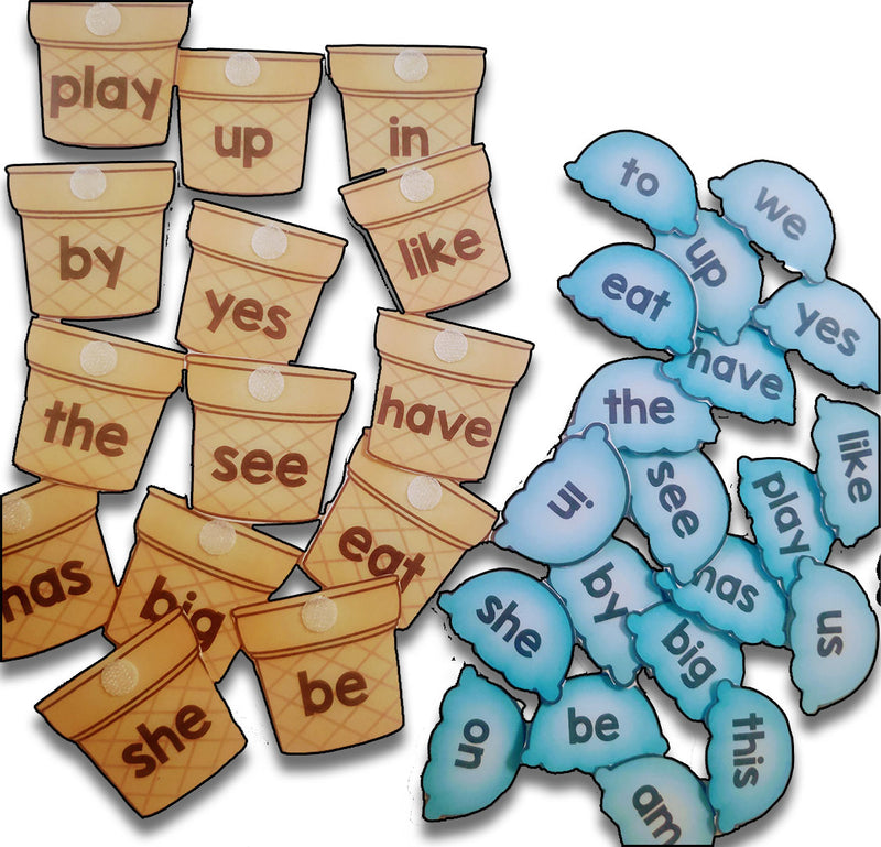 Sight words ice cream matching activity