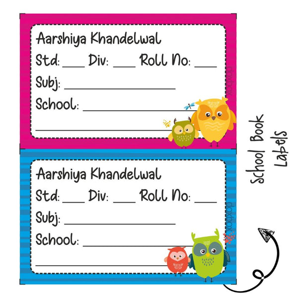 School Book Labels - Cute Owls