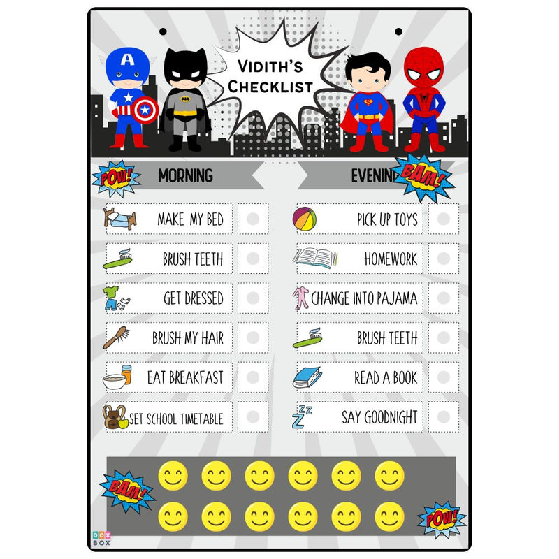 DAILY RESPONSIBILITY CHART - SUPERHERO