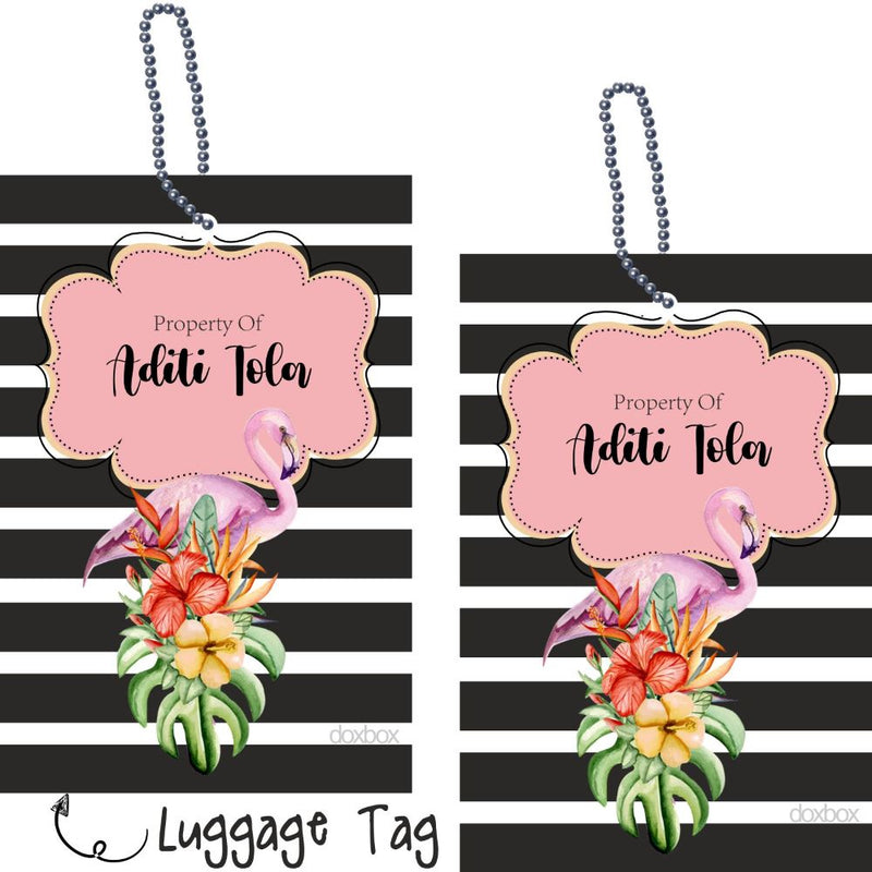 Luggage Tag - Tropical Flamingo