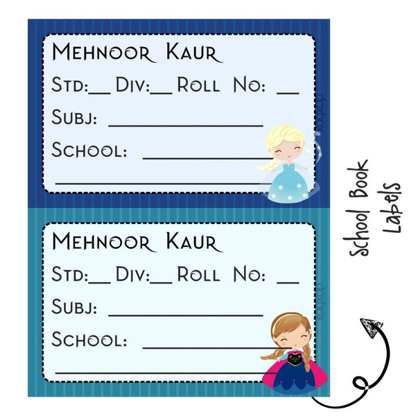 School Book Label - Frozen