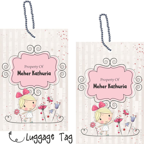 Luggage Tag - Girl with butterfly