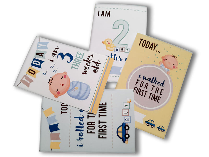 Baby boy milestone cards