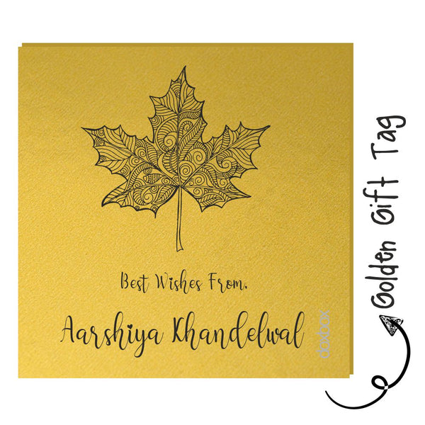 Golden Gift Tag - Maple Leaf