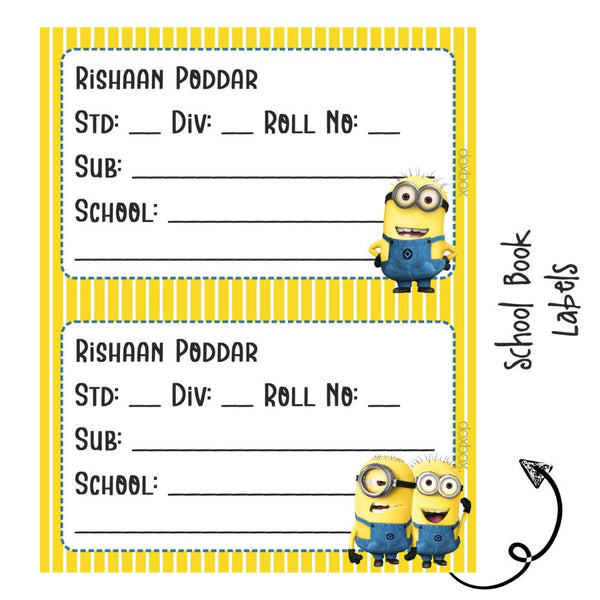 School Book Label - Minion