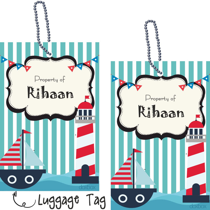 Luggage Tag - Nautical - Blue